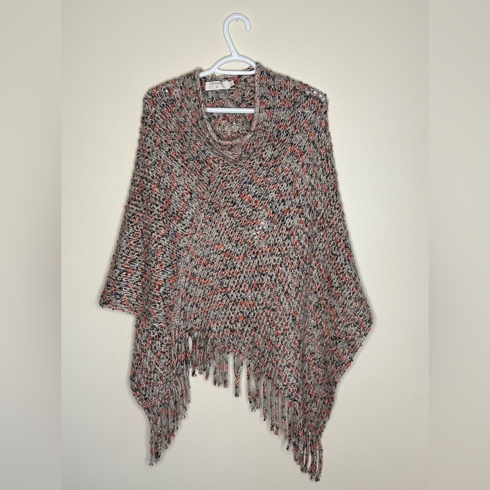 25. CREAM one size multicolor poncho